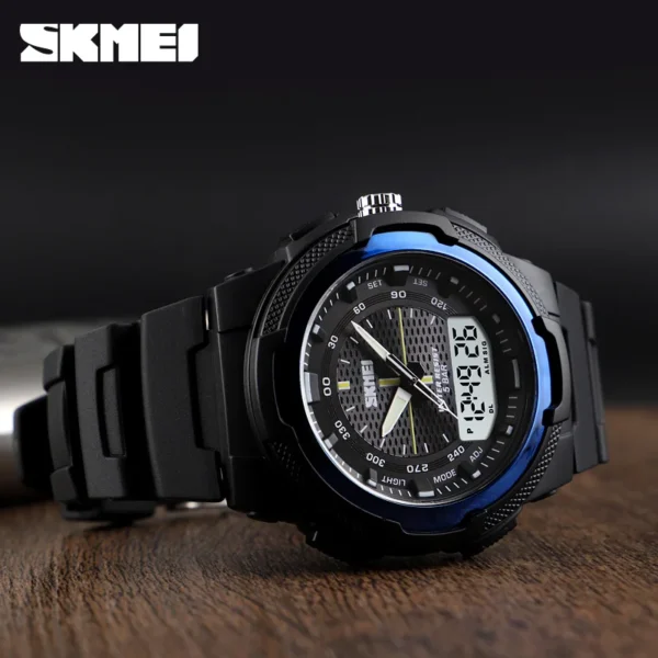 SKMEI Back Light Outdoor Sports Alarm Watch For Mens Military Stopwatch Date Week 5bar Waterproof Dual Time Display Wristwatches
