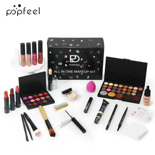 POPFEEL All In One Makeup Kit, Gift for Girls Teen Women include Eyeshadow Foundation Lipgloss Lipstick Primer - Image 4