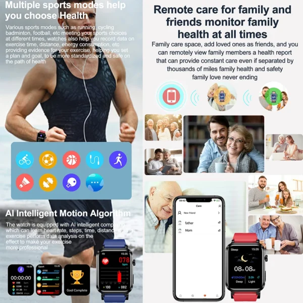 2025 New Nursing Grade Smart Watch Airbag health watch air Pump ECG True Accurately Blood Pressure Uric Acid Blood Lipids watch - Image 4
