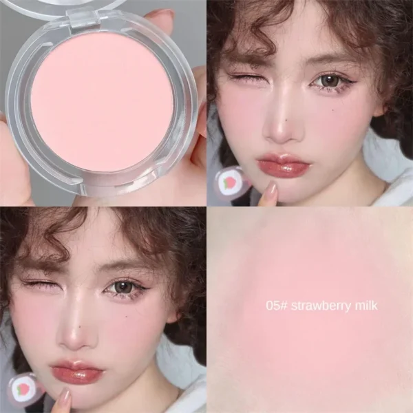 Monochrome blush Matte Natural Cheek Color Brightening Face Waterproof Facial Contouring Makeup Blush Powder Soft Makeup - Image 6