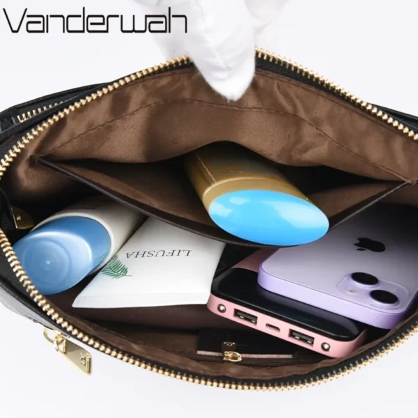 Women Solid Color Shoulder Bags Luxury Designer Purse Ladies Quality Leather Crossbody Bag Messenger Commuting Bolsos Bandolera - Image 6