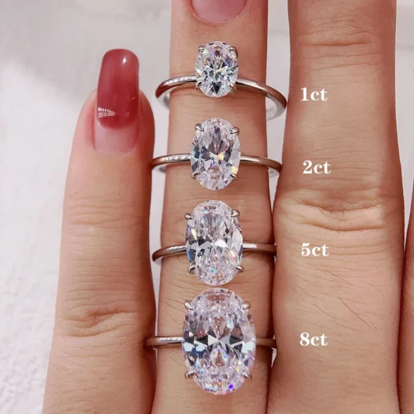 925 Sterling Silver Luxury Shiny 1-8CT Zircon Engagement Ring Wedding Band For Women Promise Eternity Ring Fine Jewelry Gift - Image 6