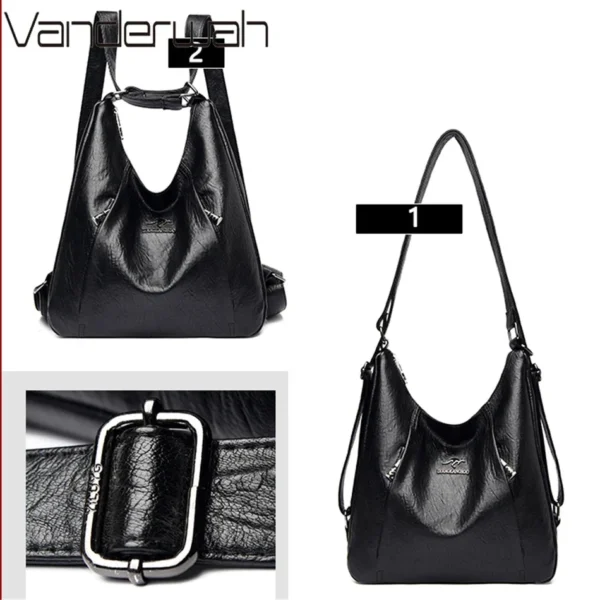 High Quality Leather Luxury Handbags Women Bags Designer Multifunction Shoulder Bags for Women Travel Back Pack Bolsa Feminina - Image 5