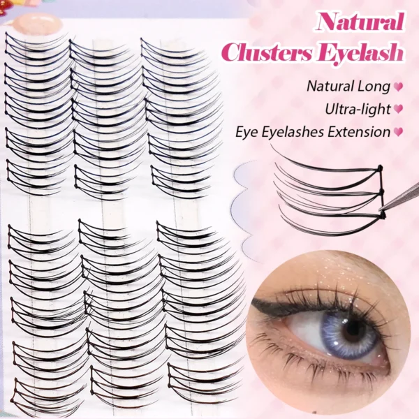 MAGEFY Transparent Plastic Individual Eyelashes Naturally Slim Crossed Lashes Cat Eye Lashes Cute Portable Suitable for Beginner - Image 4