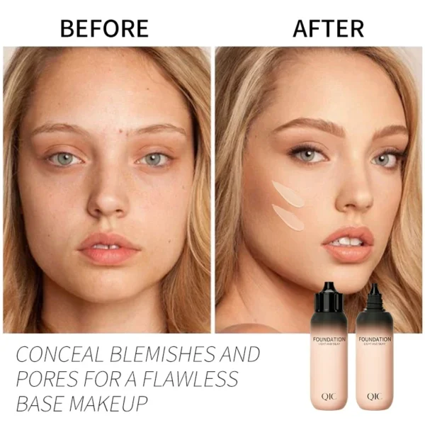 Matte Liquid Foundation Cream - Full Coverage Moisturizing Face Concealer Dark Circle Corrector Long-Lasting Eye Makeup Primer - Image 4