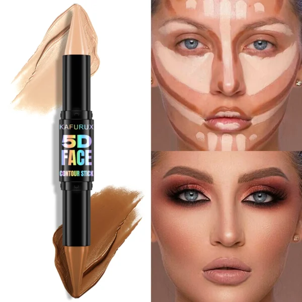 1PC Contour Stick Duo, Double-Eneed Highlight and Shadow Cream Waterproof Full Coverage Face Foundation Concealer Pen Long Lasti - Image 6