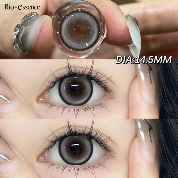 Bio-essense 1 Pair Big Eyes Black Lenses Korean Natural Lenses Color Contact Lenses Eyes with Gray Beautiful Pupil Lentes - Image 2