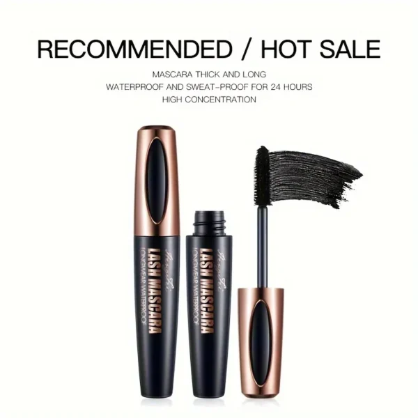 4D Lash Mascara Black Eye Lashes Waterproof & Smudge-Proof Long-Lasting No Flaking Natural No Clumping, All Day Exquisitely Full - Image 2