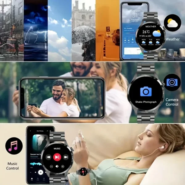 2025 New NFC GPS Sport Smart Watch for Men 1.52 "AMOLED Screen Heart Rate Monitor Bluetooth Call IP68 Waterproof GT4 Smartwatch - Image 2