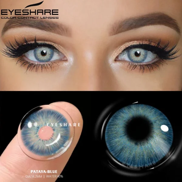 EYESHARE 1Pair Myopia Lenses Color Contact Lenses for Eyes With Diopters Prescription Yaerly Brown Lenses Gray Colored Contacts - Image 2