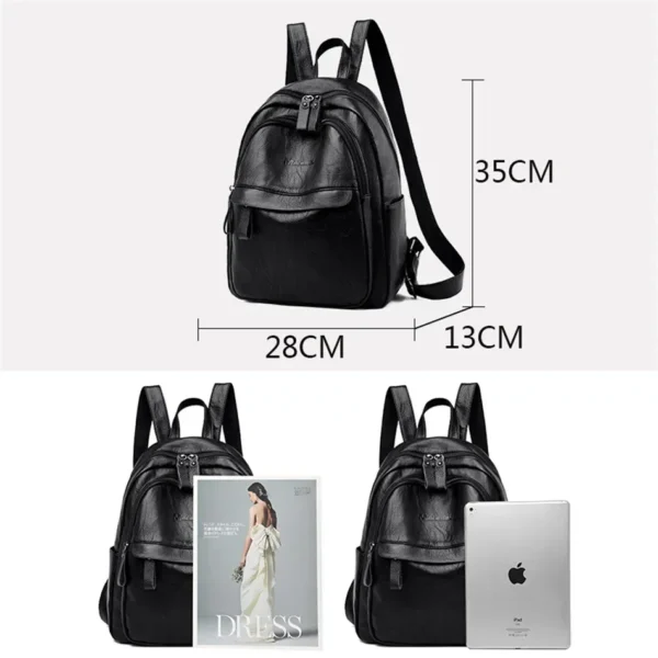 2024 Female Leather Backpacks High Quality Ladies Bagpacks Luxury Designer Large Capacity Casual Daypack Girl Mochilas Sac A Dos - Image 4