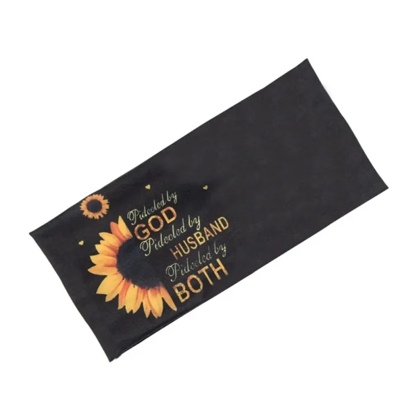 Digital print sunflower pastoral style Widen elastic sports yoga headband hairband - Image 4