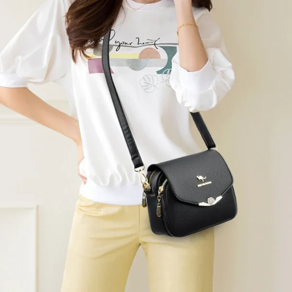 Elegant Soft Leather Shoulder Bags for Women Designer Fashion Crossbody Bags Ladies Purses and Handbags Sac Small Messenger Bag - Image 4