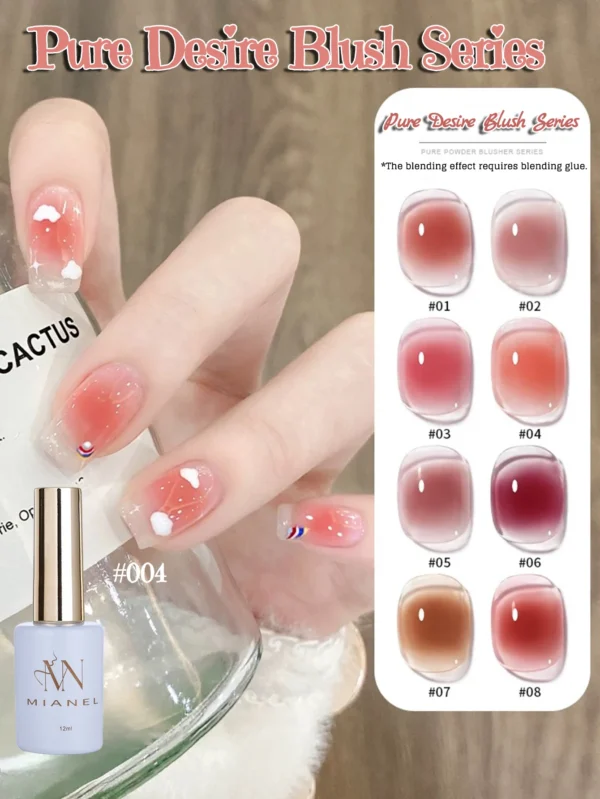 MIANEL 1-24pcs 12ML Pure Desire Blush Jelly Gel Nail Polish Whitening Ice-clear Nude Nail Polish Pink Nails Summer Nails - Image 2