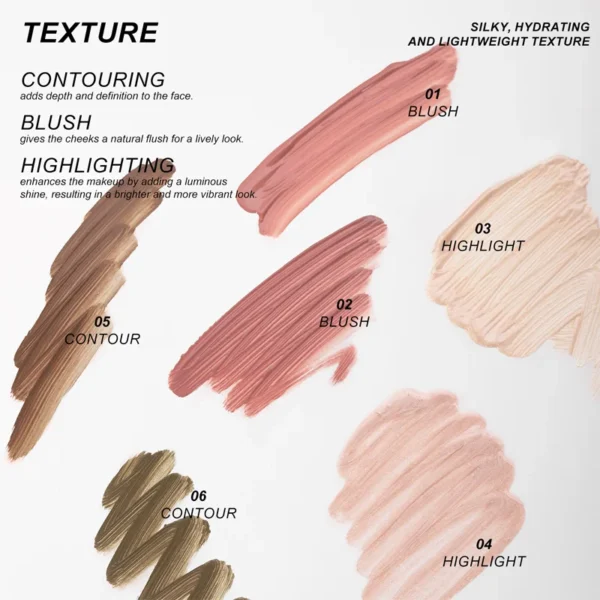 Multifunctional Liquid Blush Face Contour Highlight Eye Shadow Stick durable waterproof silky all-in-one creamy texture - Image 6