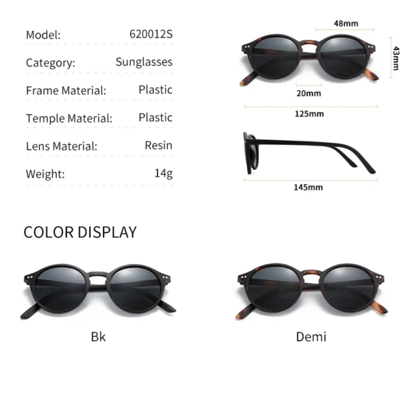ZENOTTIC Retro Small Round Polarized Sunglasses Men Women Lightweight Vintage UV400 Polarized Lenses Fashion Shades - Image 4