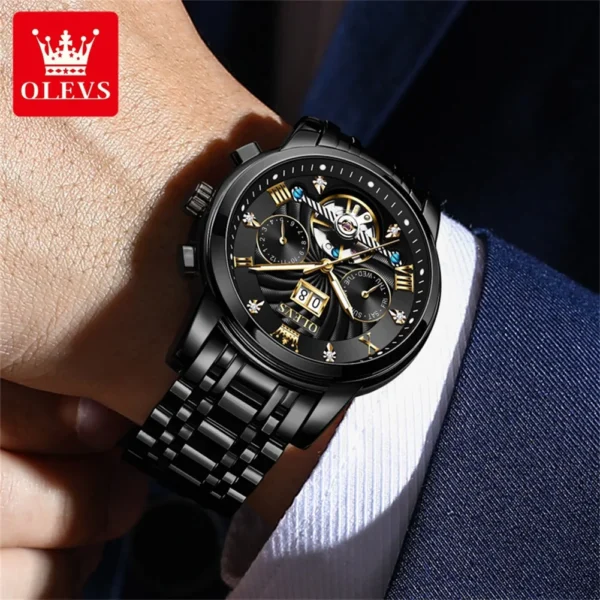 OLEVS Classic Men's Watches Tourbillon Multi-function Full Automatic Men Watch High end Male Wristwatches - Image 2