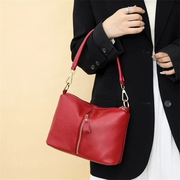 High Quality Genuine Leather Women Tote Bag Luxury Soft Cowhide Ladies Shoulder Crossbody Bags 2024 Fashion Female Messenger Sac - Image 4