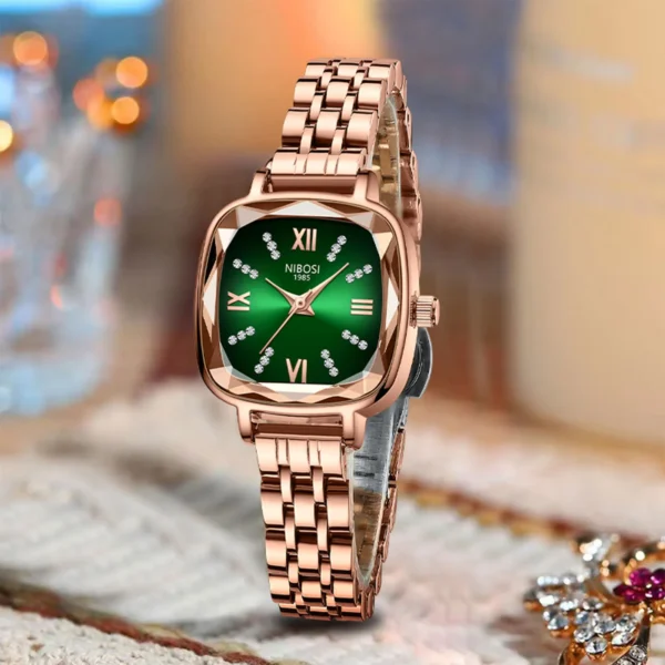 NIBOSI Top Elegant Women Wristwatch Waterproof Date Ladies Watch Stainless Steel Rectangle Quartz Women's Watches Female Reloj