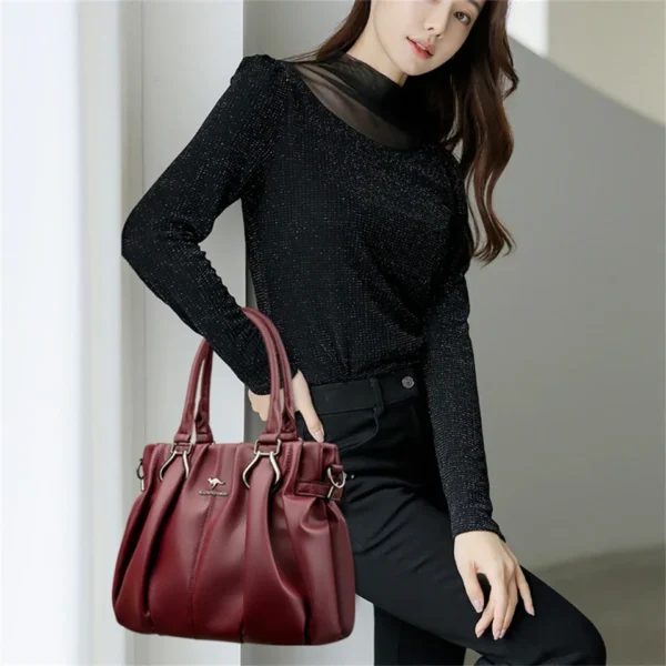Genuine Casual Tote Bag Luxury Handbags For Women Designer Purses and Handbag High Quality Soft Leather Commuting Hand Bags - Image 2