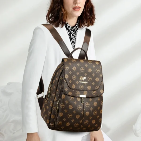 Ladies Backpack Designer High Quality Pu Leather Women Bag Luxury Printed Tassels School Bags Large Capacity A4 Backpacks Sac - Image 3
