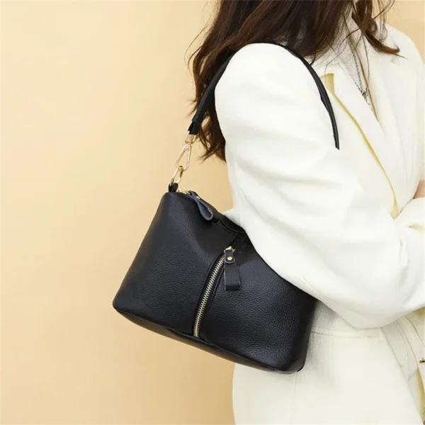 High Quality Genuine Leather Women Tote Bag Luxury Soft Cowhide Ladies Shoulder Crossbody Bags 2024 Fashion Female Messenger Sac - Image 3