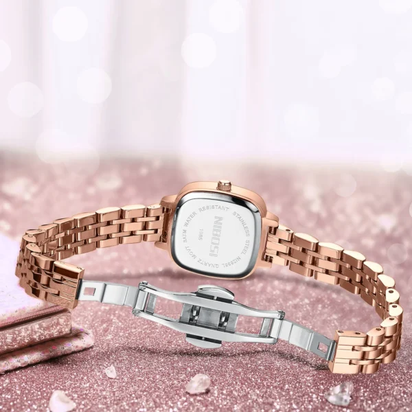 NIBOSI Top Elegant Women Wristwatch Waterproof Date Ladies Watch Stainless Steel Rectangle Quartz Women's Watches Female Reloj - Image 2