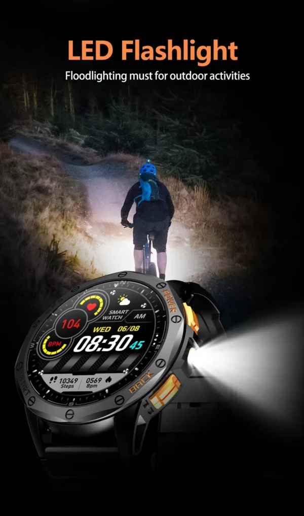 K67 Smart Watch 1.43" Amoled LED Flashlight Compass Barometric Altimeter GPS Sports Montion Fitness Tracker BT Call Smartwatch - Image 5