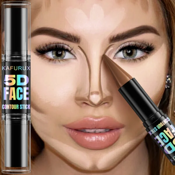 1PC Contour Stick Duo, Double-Eneed Highlight and Shadow Cream Waterproof Full Coverage Face Foundation Concealer Pen Long Lasti - Image 2