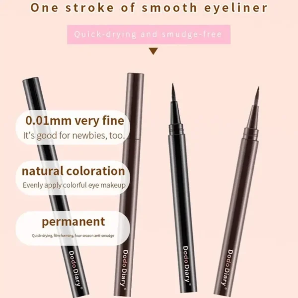 1//3PCS Waterproof Ultra-thin Liquid Eyeliner Quick Dry Smooth Eye Liner Makeup Long-lasting Non-fading Eyelash Pen Cosmetics - Image 3