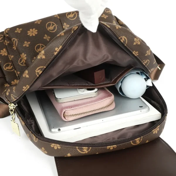 Ladies Backpack Designer High Quality Pu Leather Women Bag Luxury Printed Tassels School Bags Large Capacity A4 Backpacks Sac - Image 6