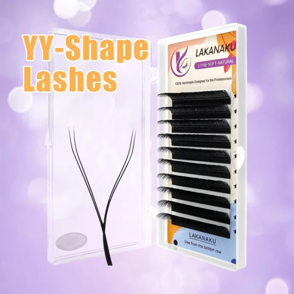 LAKANAKU Cilios YY Eyelashes Extensions 10Pcs/Set C D DD Brazilian 2D YY Lashes Natural Soft Premade Fans Faux Cilios - Image 2