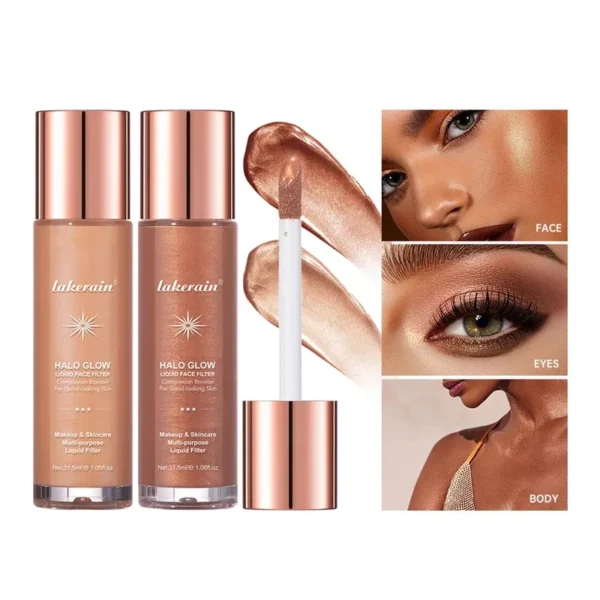 Halo Filter Liquid Highlighter Face Contouring Pearlescent Makeup Brightener Bronzer Glow Body Contour Shimmer - Image 4