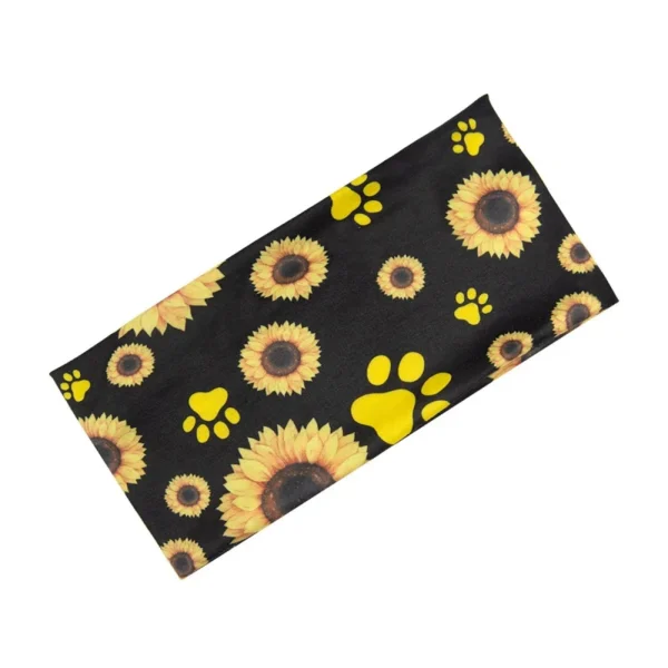 Digital print sunflower pastoral style Widen elastic sports yoga headband hairband - Image 2