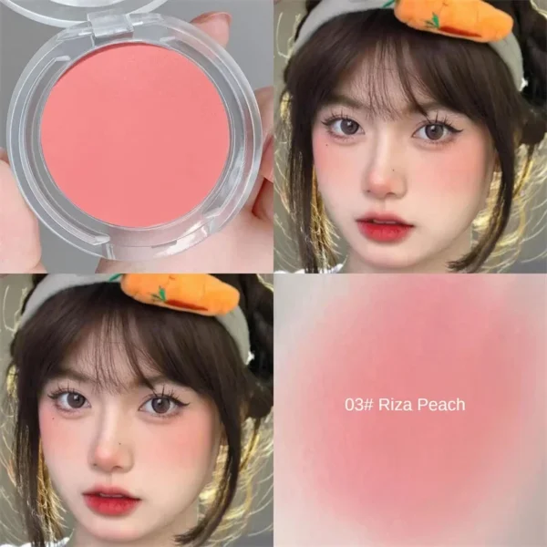 Monochrome blush Matte Natural Cheek Color Brightening Face Waterproof Facial Contouring Makeup Blush Powder Soft Makeup - Image 4