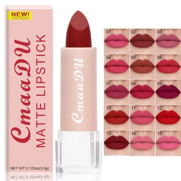 15Color Velvet Matte Lipstick Long Lasting Waterproof Non-Stick Sexy Women's Lip Makeup Lip Gross Tint for Perfect Lips - Image 5