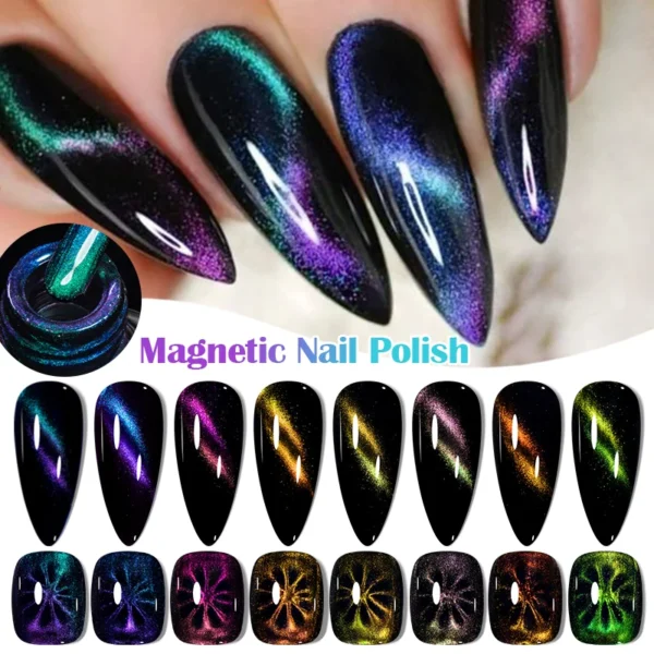9D Cat Magnetic Nail Polish 8ml Blue Red Laser Nail Polish Quick Dry Nail Art Polish For Nails DIY Manicure No Need Lamp - Image 3
