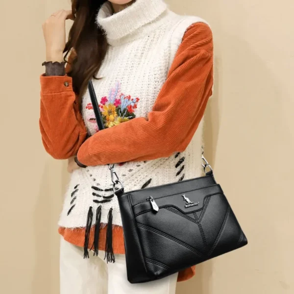 Classical Shoulder Bags For Women Solid Color Purse Ladies Quality Leather Crossbody Bag Messenger Casual Commuting Sac A Main - Image 2