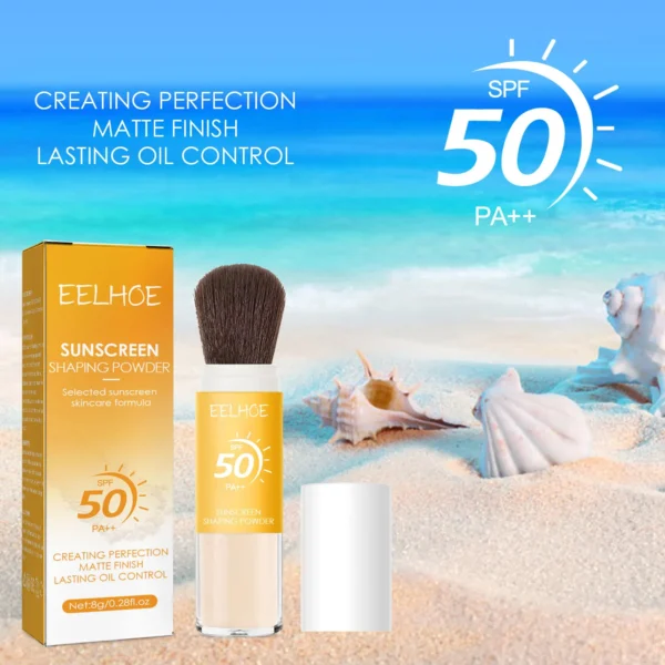 EELHOE Finishing Powder Makeup Oil Control Waterproof Long Lasting Matte Pa++ Spf 50 for Face Sun Protection Powder Cosmetic 8g - Image 3