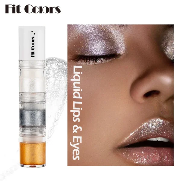 3 Color Glitter Eye Shadow Set Shiny Metallic Texture Lasting Waterproof Fashion Multi-functional Liquid Eye Shadow Cosmetics 6g - Image 3