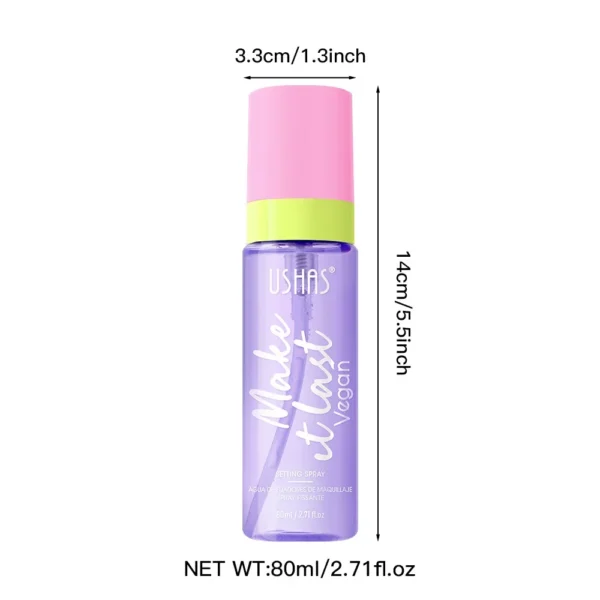 USHAS 80ml Setting Spray Waterproof, Moisturizing Oil-Control & Hydrating Long-Lasting Makeup Fixer - Image 6