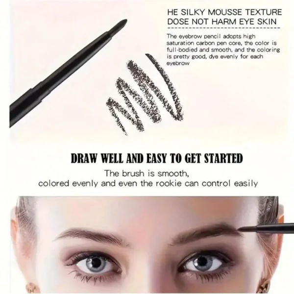 5Pcs Black Eyeliner Pencil Set - Waterproof, Long-Wearing, Easy Twist-up Application for Perfect Eye Makeup - Image 5