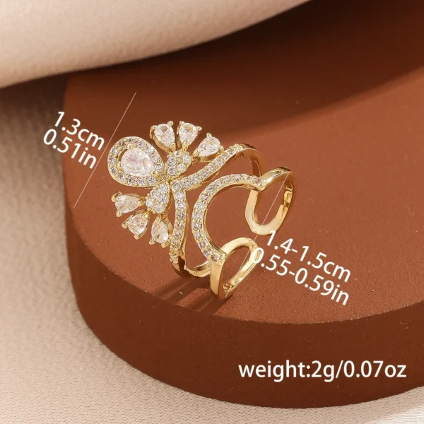 High-end Hot-selling Micro-inlaid Zircon Open Nail Art Wearable Nail for Women Niche Light Luxury Design Versatile Accessories - Image 4