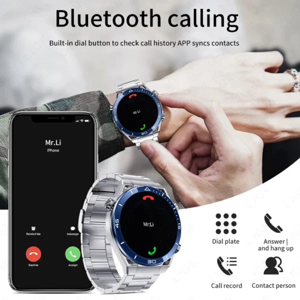 DT UltraMate Smart Watch Men 1.5 inch 454*454 Screen Voice Bluetooth Call Watches NFC ECG+PPG Compass IP68 Waterproof smartwatch - Image 6