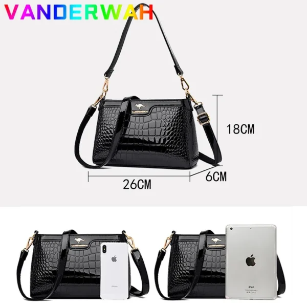 Luxury Crocodile Patent Leather Shoulder Crossbody Bag for Women 2024 Designer Handbag and Purse Female Small Phone Sac A Main - Image 6