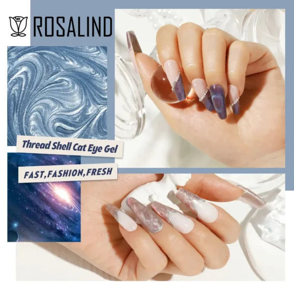 ROSALIND Thread Shell Cat Eye Nail Gel Polish Top Base Coat For Nail Art Semi Permanent Soak Off Varnishes All For Nails New - Image 3