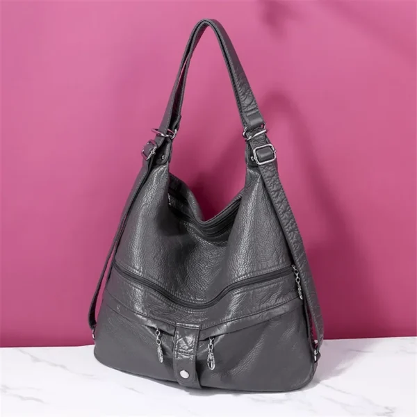 3-in-1 Soft Leather Multifunction Backpack for Teenage Girls Fashion Female Large Capacity School Bag Women Shoulder Bag mochila - Image 2