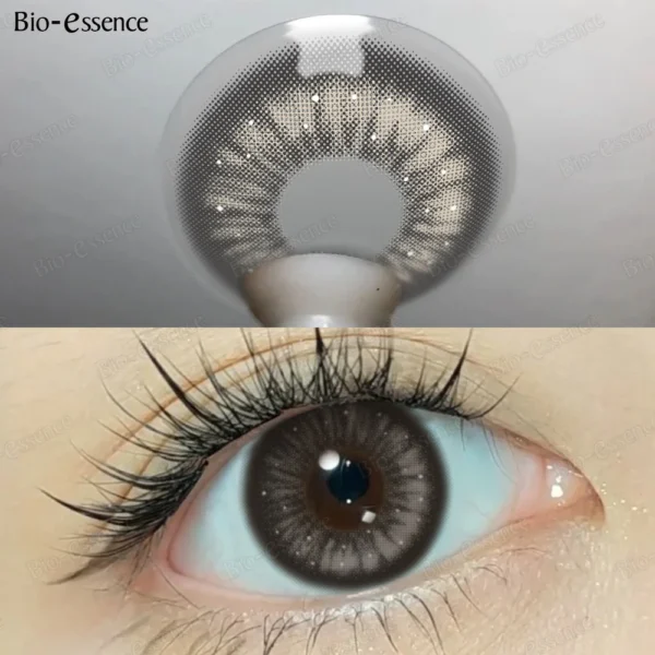 Bio-essense 1 Pair Big Eyes Black Lenses Korean Natural Lenses Color Contact Lenses Eyes with Gray Beautiful Pupil Lentes - Image 5