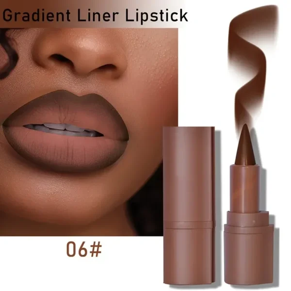 Maroon Gradient Matte Lipstick Crayon Lip Liner pencil,Flawless Contour Gradual Ombre Effect lipstick for Women - Image 4
