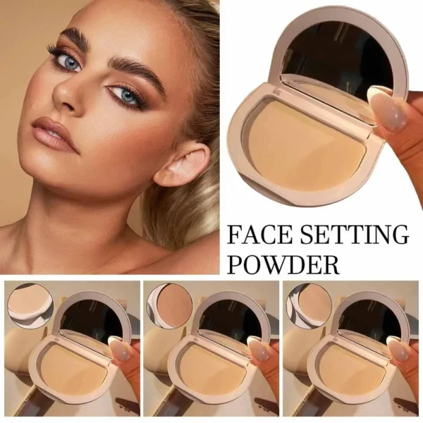 Waterproof Setting Powder Brighten Skin Foundation Oil Control Puffs Compact Soft Flawless Dry Powder Contour Palette Makeup - Image 5